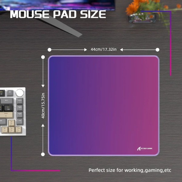 Фото - Коврик для мыши игровой Attack Shark CM03 eSport 450x400x4мм Violet-Blue gradient (CM03VBG_AS)