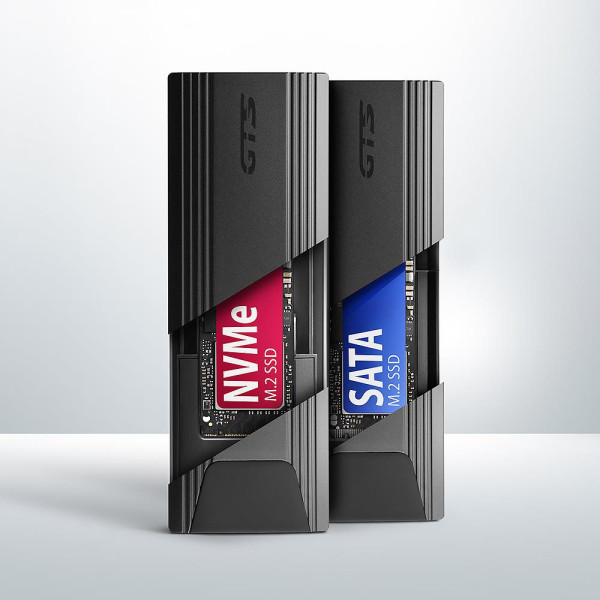 Фото - Внешний карман AXAGON USB-C 10Gbps - M.2 NVMe & SATA SSD THIN SCREWLESS box (EEM2-GTS2)