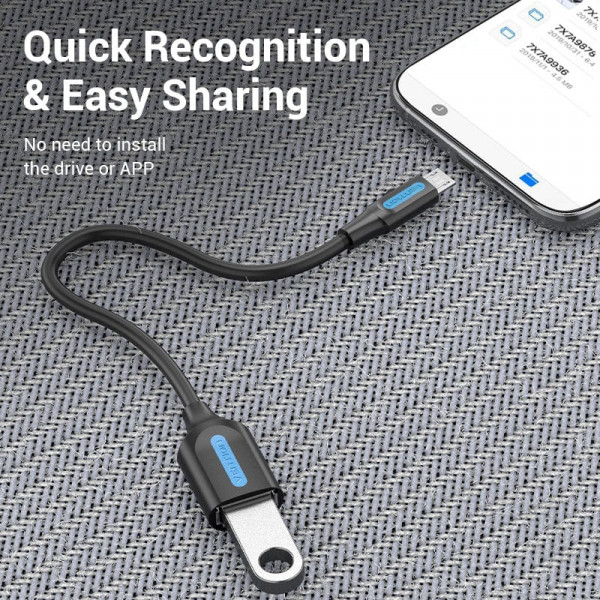 Фото - Переходник Vention USB 2.0 Micro BM - USB AF (OTG) 0.15 м Black PVC (CCUBB)