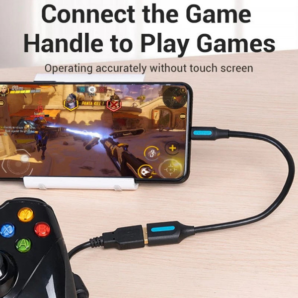Фото - Переходник Vention USB 2.0 Micro BM - USB AF (OTG) 0.15 м Black PVC (CCUBB)