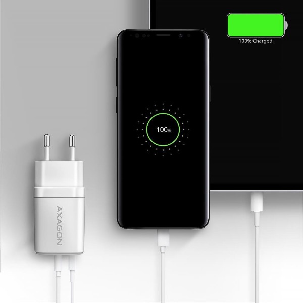 Фото - Сетевое зарядное устройство AXAGON QC3.0,4.0/AFC/FCP/PPS/Apple + PD type-C, 30W White (ACU-PQ30W)