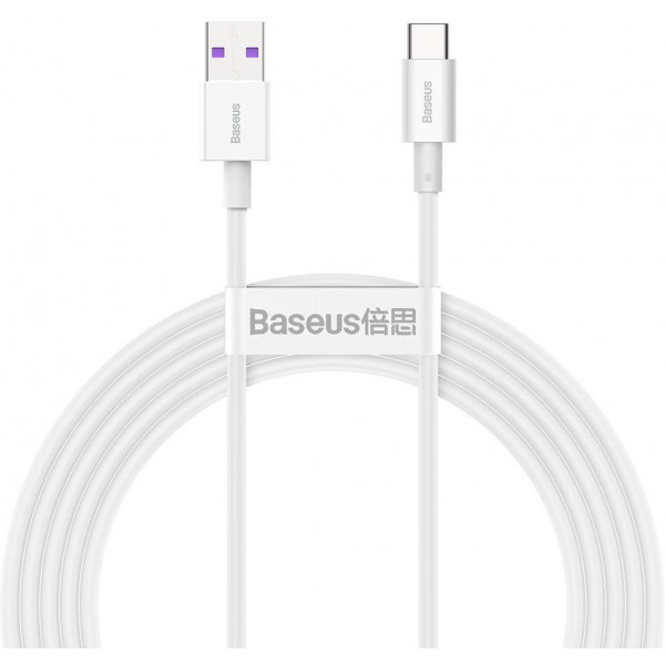 Фото - Кабель синхронізації даних Baseus Superior Fast Charging USB-USB-C 2m White (CATYS-A02) Фото - Кабель синхронізації даних Baseus Superior Fast Charging USB-USB-C 2m White (CATYS-A02)