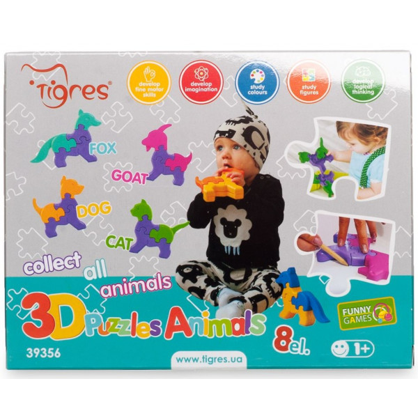 Фото - Пазли (до 2 років) Tigres Тварини 1 шт. 8 ел. (39356)