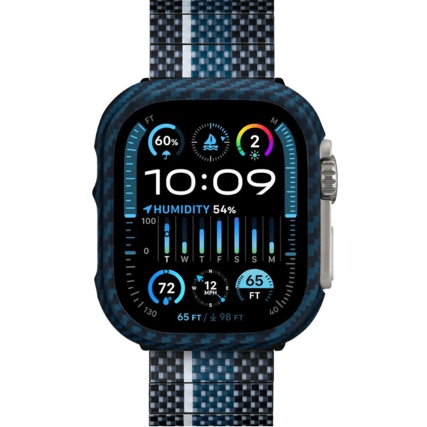 Фото - Чехол-бампер для смарт-годинника Pitaka Air Case Black/Blue for Apple Watch Ultra 2/Ultra 49mm (KW2302A)