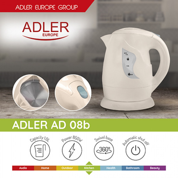 Фото - Электрический чайник Adler AD 08 Beige