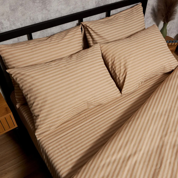 Фото - Комплект постільної білизни Moon&Star Бязь Gold Люкс Sand Lines King Size 220x240 нав. 4х50х70 (MS-820009733)