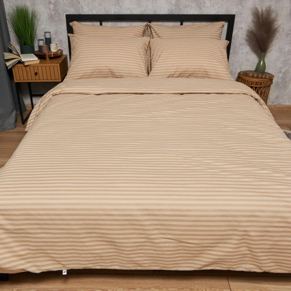 Фото - Комплект постільної білизни Moon&Star Бязь Gold Люкс Sand Lines King Size 220x240 нав. 4х70х70 (MS-820009734)