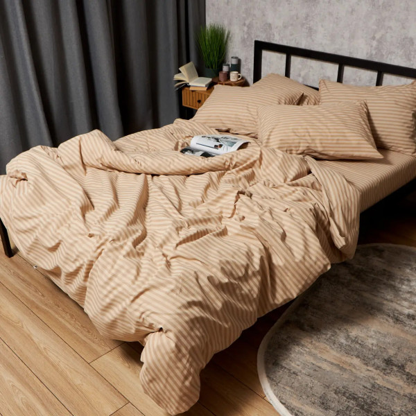 Фото - Комплект постільної білизни Moon&Star Бязь Gold Люкс Sand Lines King Size 220x240 нав. 4х50х70 (MS-820009733)