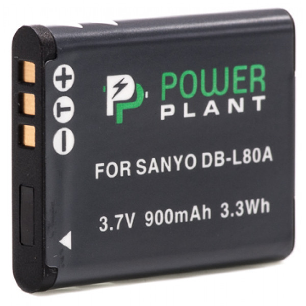 Фото - Аккумулятор для фотокамеры PowerPlant Sanyo DB-L80, D-Li88 900mAh (DV00DV1289)