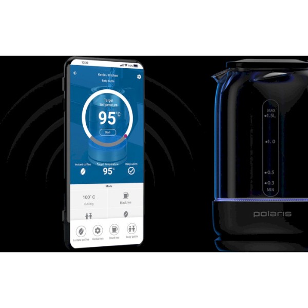 Фото - Електричний чайник Polaris PWK 17107CGLD WIFI IQ Home Black