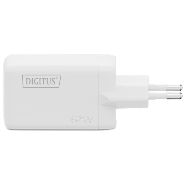 Фото - Мережевий зарядний пристрій Digitus GaN 2хUSB-C 1хUSB-A 67W (DA-10303)
