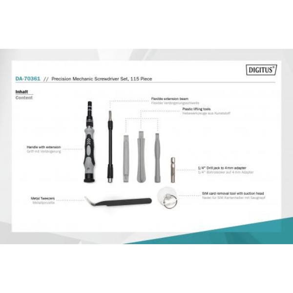Фото - Отвертка со сменными битами Digitus Precision Screwdriver Set 115 (DA-70361)