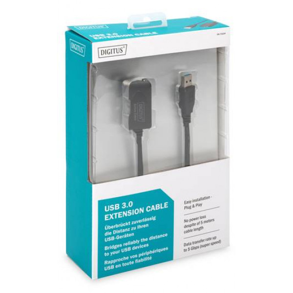 Фото - Кабель USB type A - USB type A Digitus USB 3.0 Active Cable 5m Black (DA-73104)