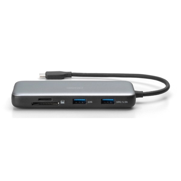 Фото - Хаб USB Digitus USB-C HDMI/2xUSB-A/USB-C/SD/MicroSD/RJ54 (DA-70914)