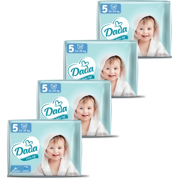 Фото - Одноразовые подгузники Dada Extra Soft Размер 5 (11-25 кг.), 156 шт. (39*4 шт.) (4820174989569)