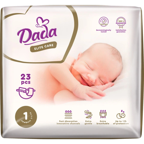 Фото - Одноразовые подгузники Dada детские Elite Care Newborn (2–5 кг) 23 шт/уп 1 (981075)
