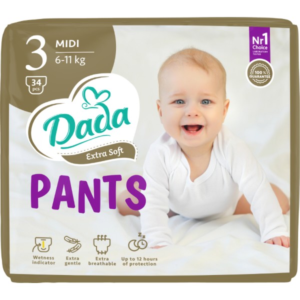 Фото - Одноразовые подгузники-трусики Dada Extra Soft 3 Midi (6–11 кг) 34 шт. (980672)