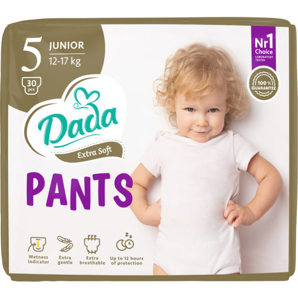 Фото - Одноразовые подгузники-трусики Dada Extra Soft 5 Junior (12–17 кг) 30 шт. (980658)