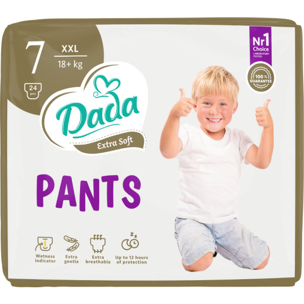 Фото - Одноразові підгузки-трусики Dada Extra Soft 7 (18+ кг) 24шт. (981815)
