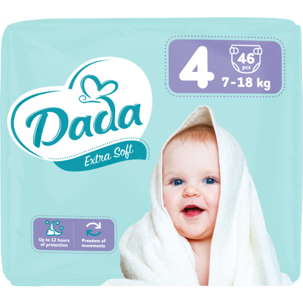 Фото - Одноразовые подгузники Dada детские Extra Soft Maxi (7–18 кг) 46 шт/уп 4 (646436)