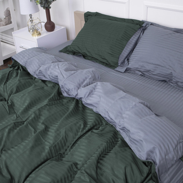 Фото - Комплект постільної білизни дитячий MirSon Satin Stripe 30-0017 + 30-0011 Damir 110х140 (2200005247266)