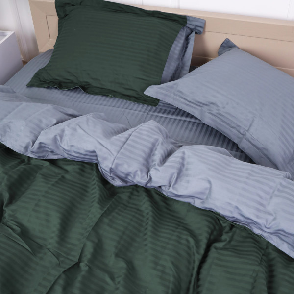 Фото - Комплект постільної білизни дитячий MirSon Satin Stripe 30-0017 + 30-0011 Damir 110х140 (2200005247266)