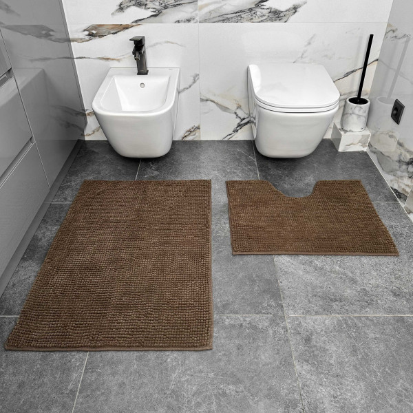 Фото - Килимок для ванної кімнати DarianA Standard 60х50+60х90 см Коричневий (1000009833)
