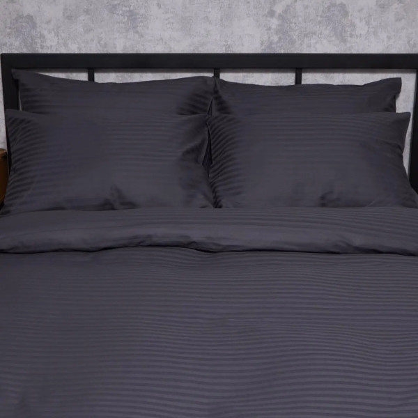 Фото - Комплект постільної білизни Moon&Star Satin Stripe Dark Serenity 200х220 (MS-820008588)