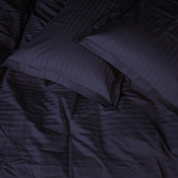 Фото - Наволочка MirSon Satin Stripe 30-0021 Dark Blue 70x70 см (2200005255872)