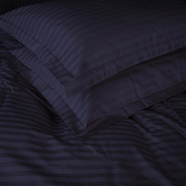 Фото - Комплект постільної білизни дитячий MirSon Satin Stripe 30-0021 Dark Blue 110х140 (2200005246320)
