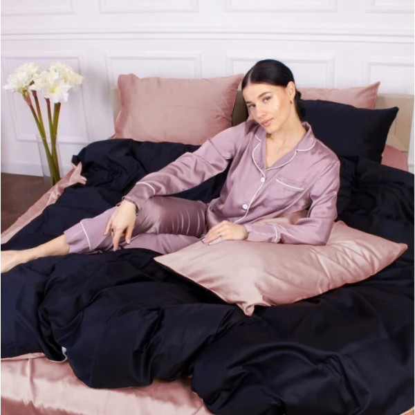 Фото - Наволочка MirSon Сатин 0165+0055 Dark Coffee 70х70 (2200001217805)