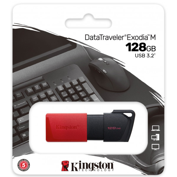 Фото - Флеш USB Kingston DataTraveler Exodia M 128GB Black/Red (DTXM/128GB)