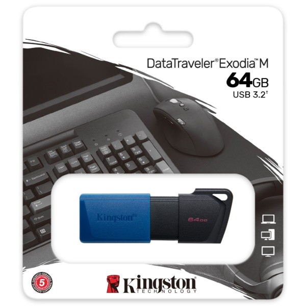Фото - Флеш USB Kingston DataTraveler Exodia M 64GB Black/Blue (DTXM/64GB)