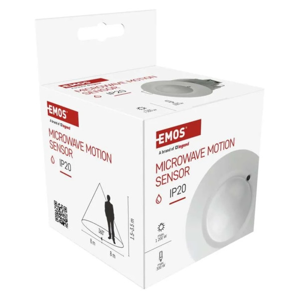Фото - Проводной датчик движения EMOS GS22111 микроволновой IP20 1200W