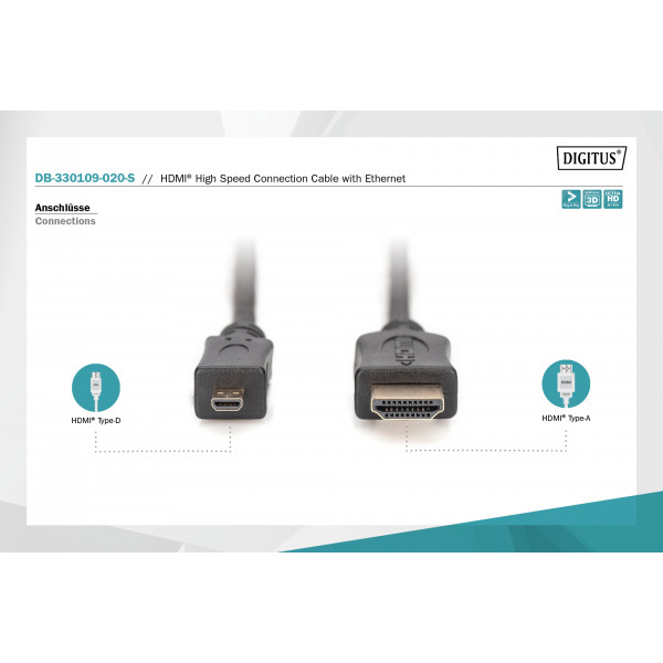 Фото - Кабель HDMI Assmann 2m (DB-330109-020-S)