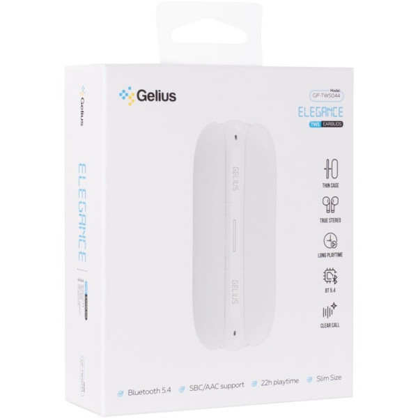 Фото - Навушники вкладиші бездротові TWS Gelius Elegance GP-TWS044 White (101224)