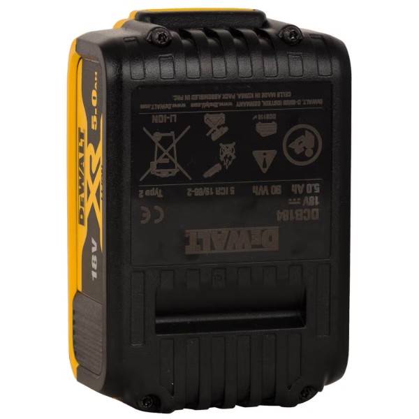 Фото - Аккумулятор для электроинструментов DeWALT 18 В XR Li-ion 5 Аг 3 in/ (DCB184P3)
