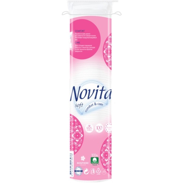 Фото - Ватні диски Novita Soft 100 шт. (4744246013146)