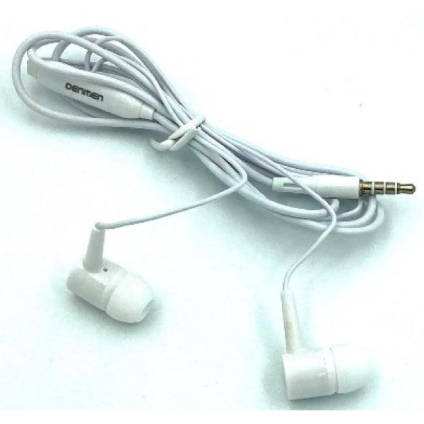 Фото - Наушники вкладыши проводные Denmen DR02 3.5mm 1.2 м White (DE-DR02-WH)
