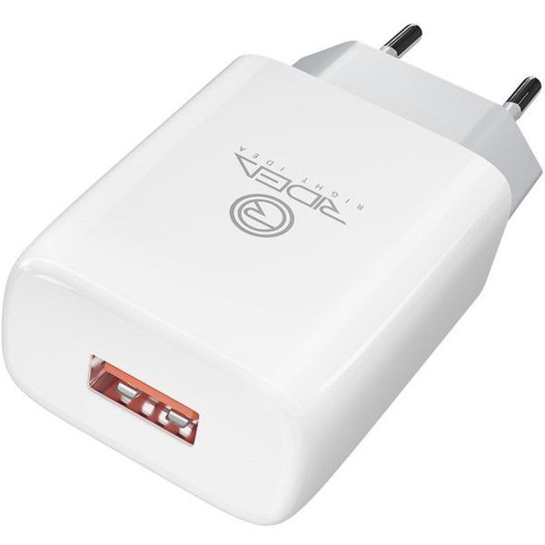 Фото - Сетевое зарядное устройство Ridea Element Micro 2.1 A White (RW-11111)