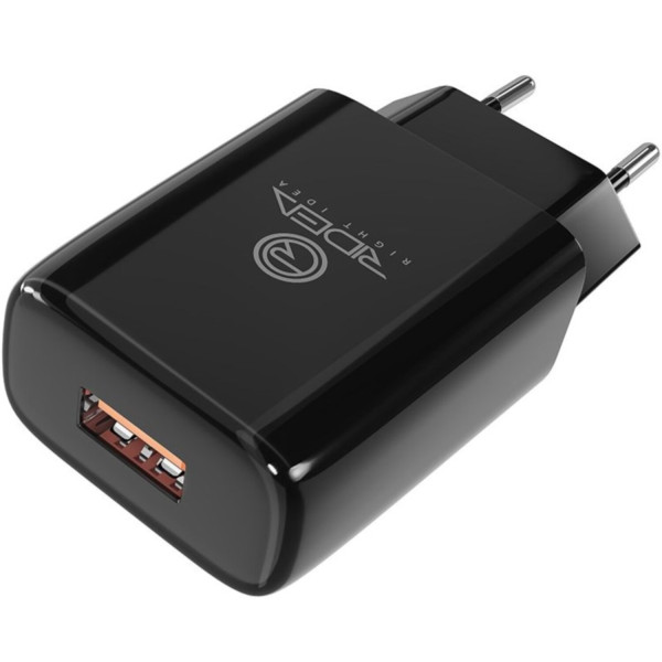 Фото - Мережевий зарядний пристрій Ridea Element Micro 2.1 A Black (RW-11111)