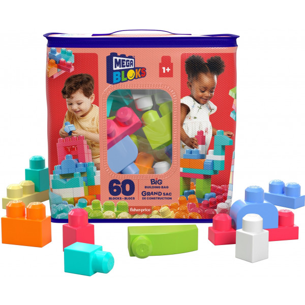 Фото - Пластиковий конструктор для малюків Mega Bloks розовый в мешке (60 дет.) (DCH54)