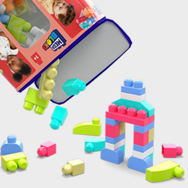 Фото - Пластиковий конструктор для малюків Mega Bloks розовый в мешке (60 дет.) (DCH54)