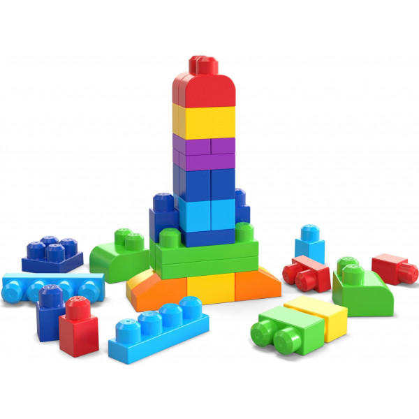Фото - Пластиковый конструктор для малышей Mega Bloks классический в мешке (60 дет.) (DCH55)