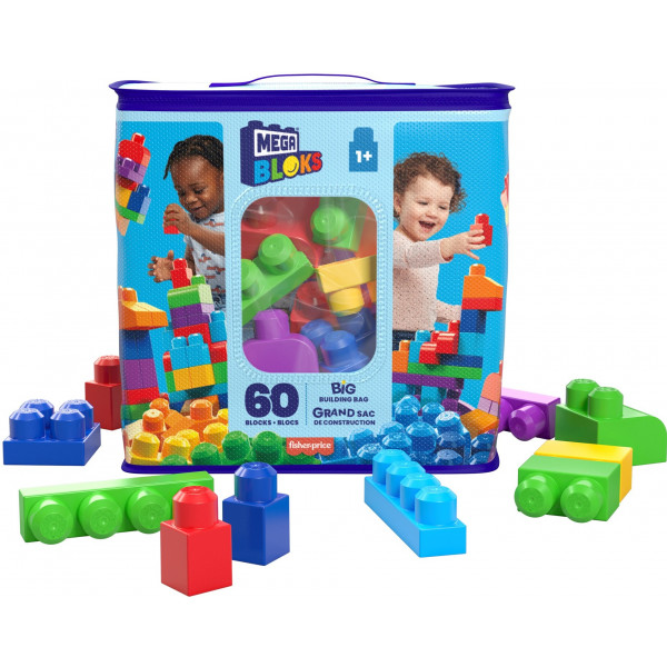 Фото - Пластиковый конструктор для малышей Mega Bloks классический в мешке (60 дет.) (DCH55)