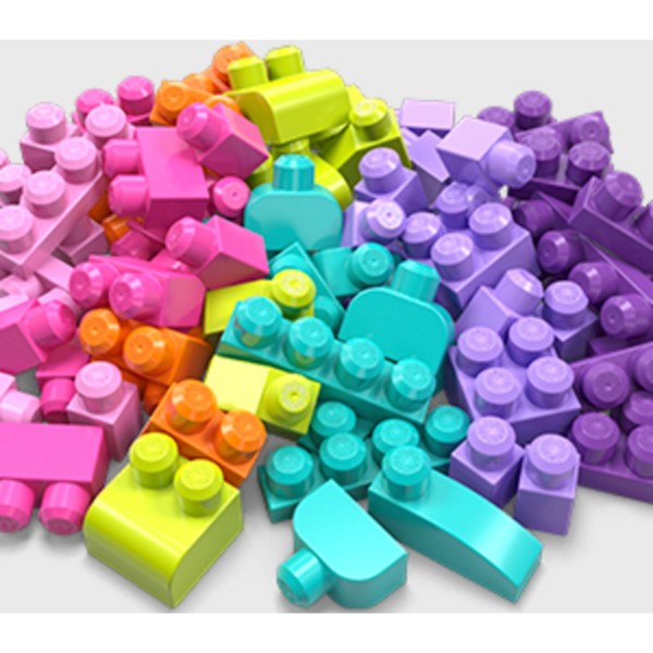 Фото - Пластиковый конструктор для малышей Mega Bloks розовый в мешке (80 дет.) (DCH62)