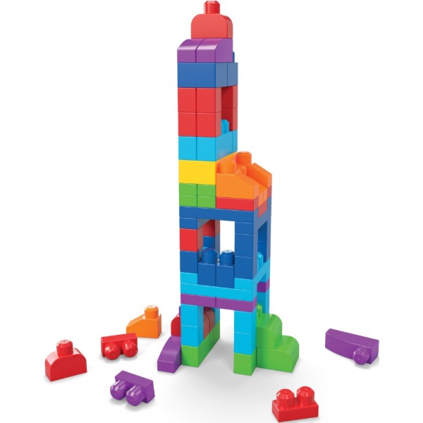 Фото - Пластиковый конструктор для малышей Mega Bloks классический в мешке (80 дет.) (DCH63)