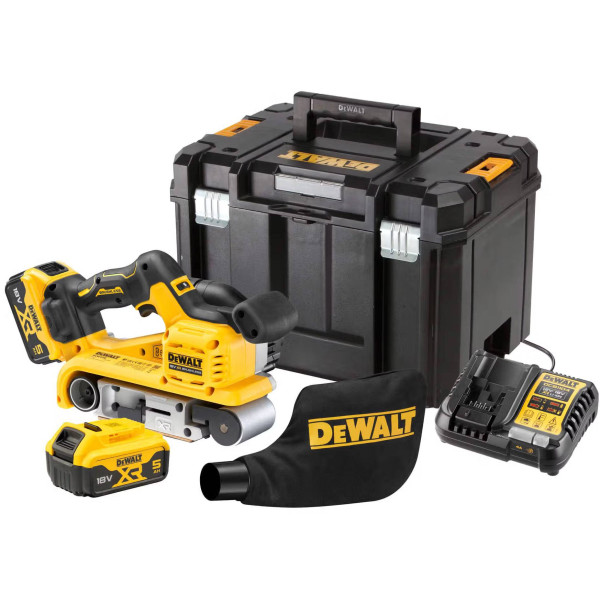 Фото - Ленточная шлиф. машина DeWALT XR Li-Ion 18 В 5 Аг (DCW220P2)