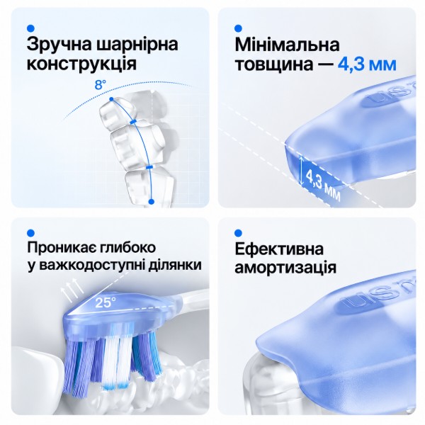 Фото - Насадка для зубної щітки Usmile Cushioned Whitening 2.0 PCK-010 2 шт.