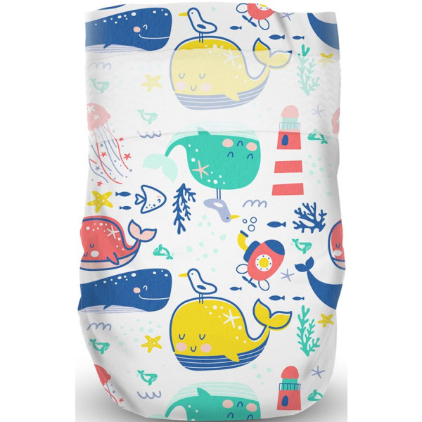 Фото - Одноразові підгузки Offspring розмір M 6-10 кг 42 шт. Кити (DP-OI-FAT-M42P-WTW)